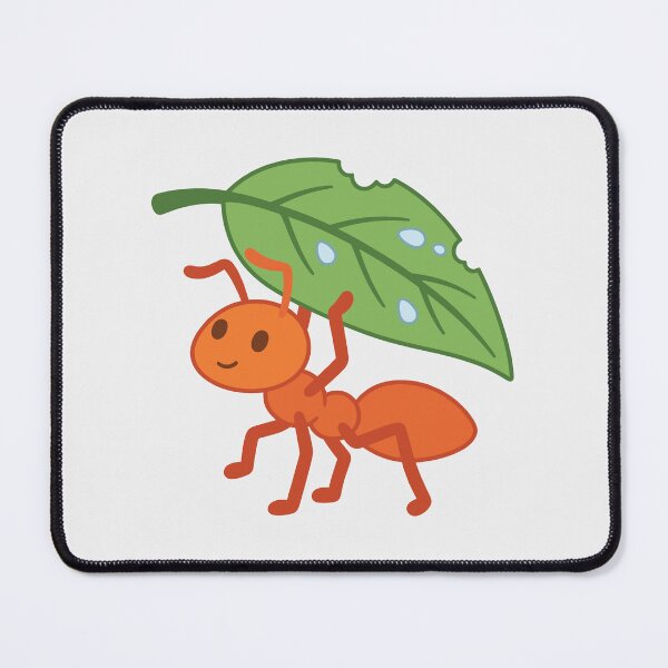 Item preview, Happy Orange Ant Sheltering Under a Chewed Leaf designed and sold by zan-mf.