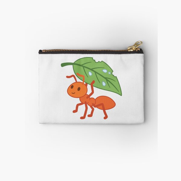 Item preview, Happy Orange Ant Sheltering Under a Chewed Leaf designed and sold by zan-mf.