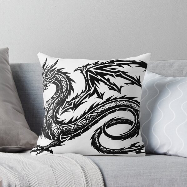 Item preview, Distressed Tribal Serpent Dragon Tattoo – Celtic Knot Scale Winged Dragon Black Ink Grunge Art designed and sold by DragonSerpent Ink.