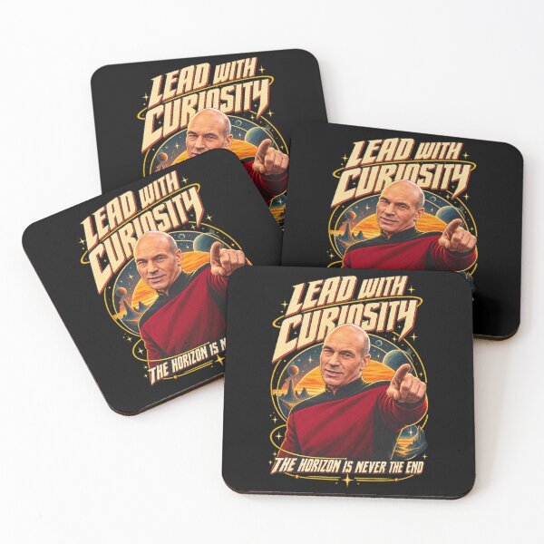 Item preview, Patrick Stewart Lead With Curiosity Starship Captain Retro Sci Fi TV Legend 1940-2026 Memorial Fan designed and sold by OMITTEROMINOUS.