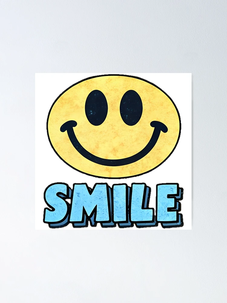 Thumbnail 1 of 3, Poster, Yellow Smiley With Blue Lettering designed and sold by Benjamin9461.