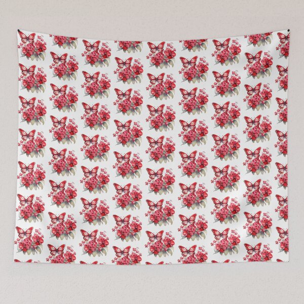Item preview, Red Orchid Butterfly | Elegant Botanical Floral Art designed and sold by Mandayartstudio.