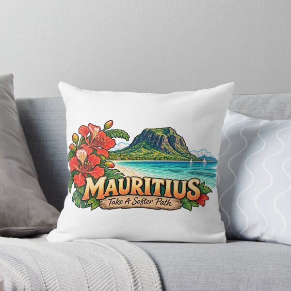 Item preview, Mauritius Mountain Lagoon and Tropical Flowers Travel Art designed and sold by skyartdesign.