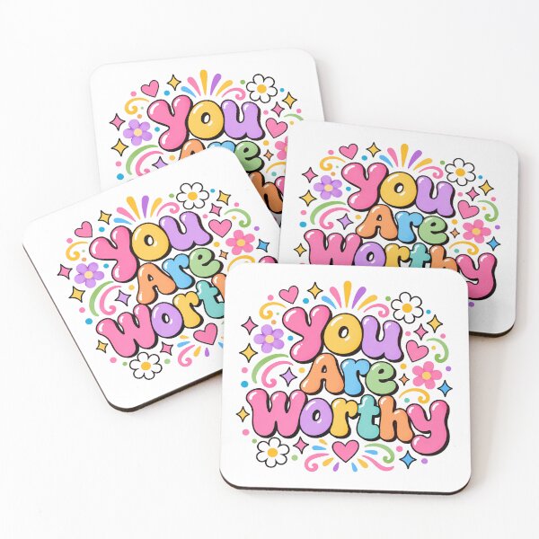 Item preview, You Are Worthy Positive Affirmation Self Love Mental Health Support designed and sold by HumansStuck12.