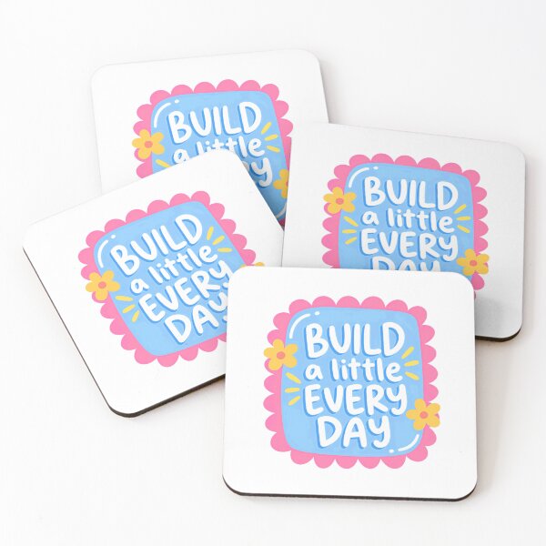 Item preview, Build A Little Every Day Motivational Self Improvement Daily Progress designed and sold by SkeletonsDanger.