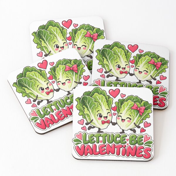 Item preview, Lettuce Be Valentines Cute Veggie Pun designed and sold by i-Dezigns.