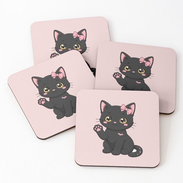 Item preview, Soft Spook Black Cat With Pink Bow designed and sold by GoochyMan Designs.