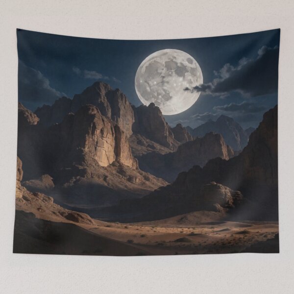 Item preview, Desert Mountains Under a Full Moon designed and sold by nhk999.