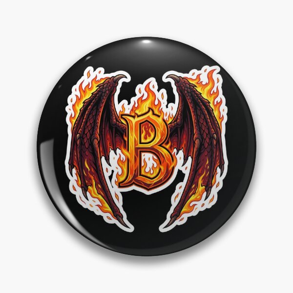 Item preview, Letter B Epic Dragon Wings And Fire Fantasy Monogram designed and sold by JunTheK.