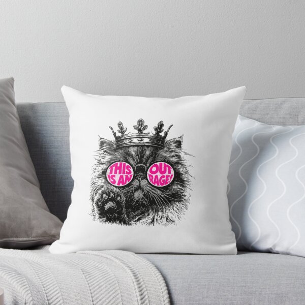 Item preview, Vintage Crowned Cat This Is Outrage! Illustration designed and sold by crestwo-supply.
