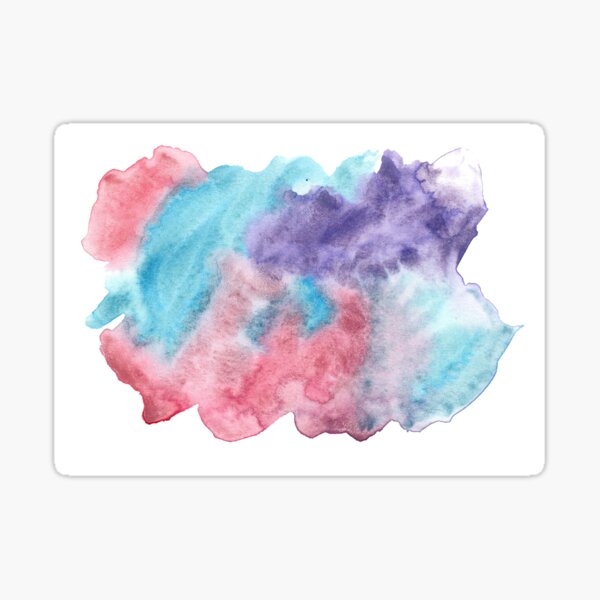 Original Watercolor Painting Wet on Wet color bleed Sticker