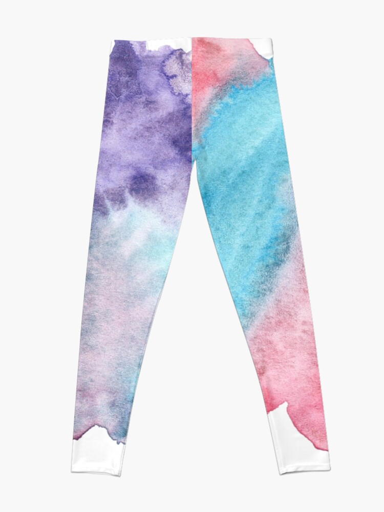 Alternate view of Original Watercolor Painting Wet on Wet color bleed Leggings