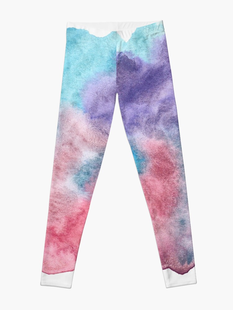 Alternate view of Original Watercolor Painting Wet on Wet color bleed Leggings