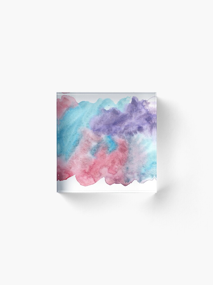 Alternate view of Original Watercolor Painting Wet on Wet color bleed Acrylic Block