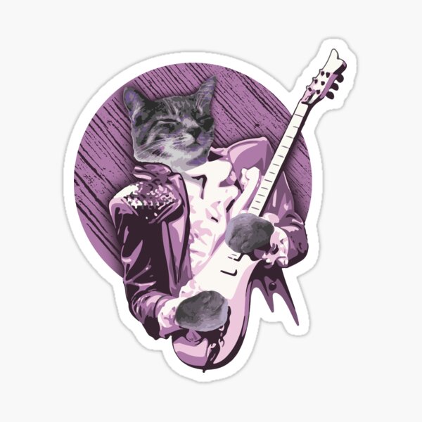 Badass Kitty Rocker Sticker