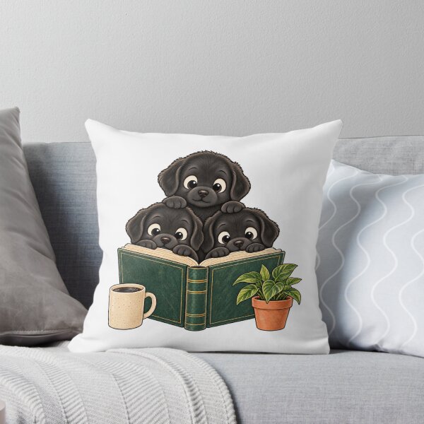Item preview, Black Puppies Reading Book Club Coffee Plant Art designed and sold by lamiarte.