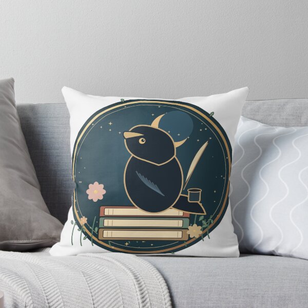 Item preview, Raven Librarian – Gothic Books and Crescent Moon Illustration designed and sold by Art Studio Shams.