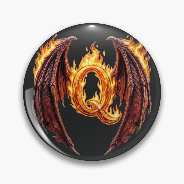 Item preview, Letter Q Epic Dragon Wings And Fire Fantasy Monogram designed and sold by JunTheK.