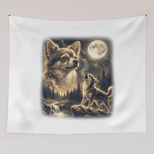 Item preview, Funny Chihuahua Howling At The Moon Design designed and sold by Shapeoart.