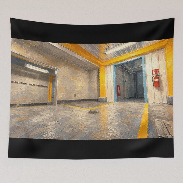 Item preview, Industrial Warehouse Interior Oil Painting designed and sold by BitGames.