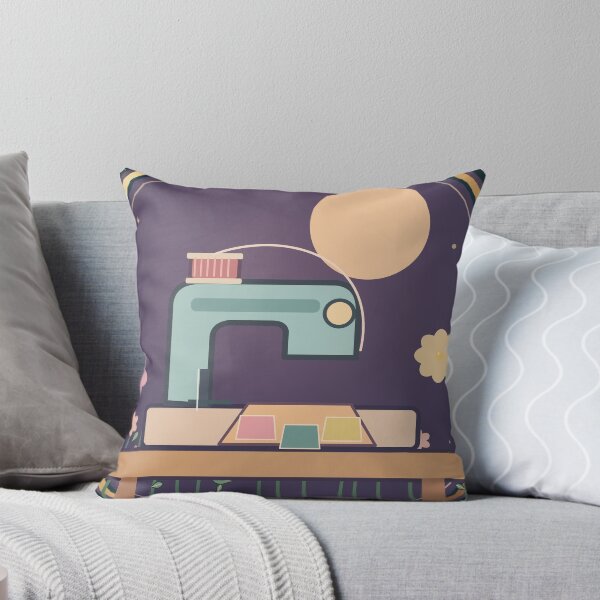 Item preview, Floral Sewing Studio – Vintage Sewing Machine and Patchwork Art designed and sold by Art Studio Shams.