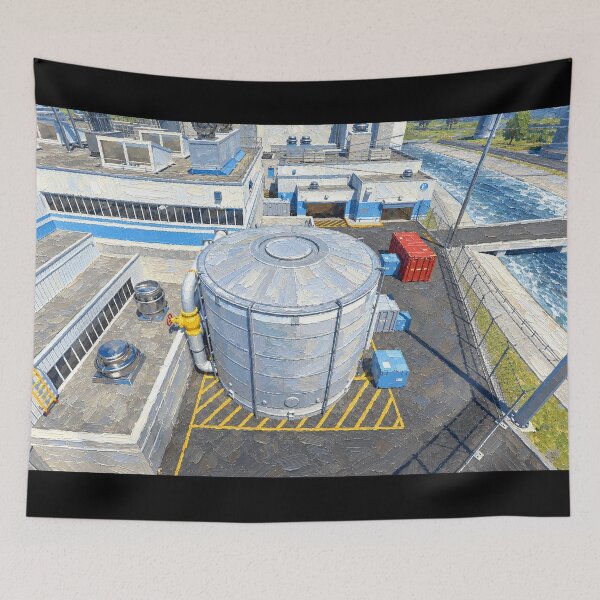 Item preview, Rooftop Silo Tank Aerial Oil Painting designed and sold by BitGames.