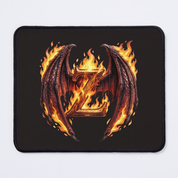 Item preview, Letter Z Epic Dragon Wings And Fire Fantasy Monogram designed and sold by JunTheK.