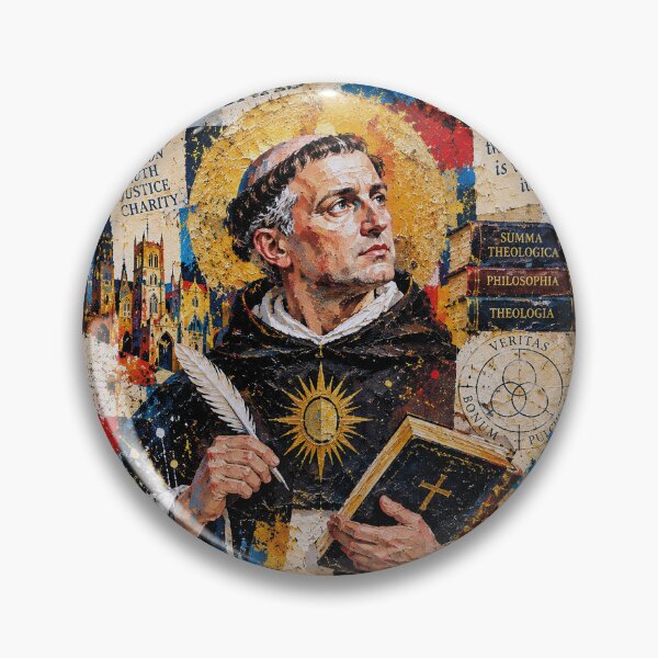 Item preview, Saint Thomas Aquinas Painting – Christian Philosophy and Faith designed and sold by GalleryKauffeld.