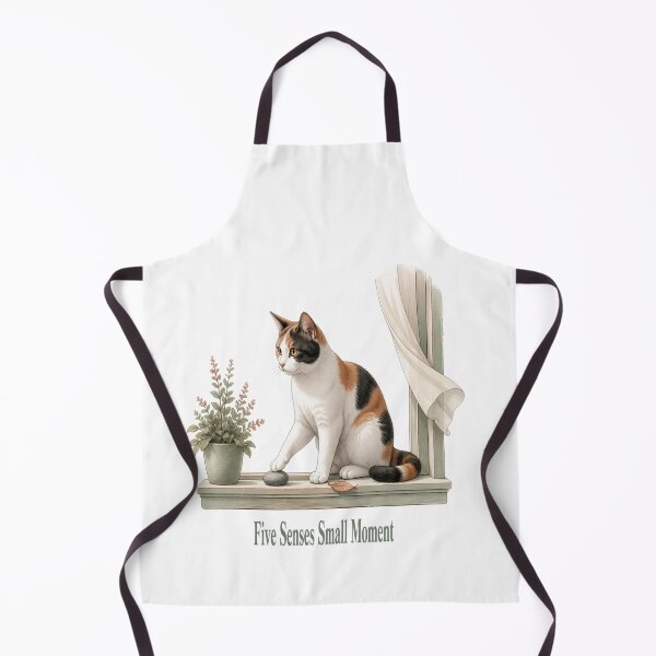 Item preview, Calico Cat Noticing a Stone and Leaf at an Open Window designed and sold by PurrBloom Studio.