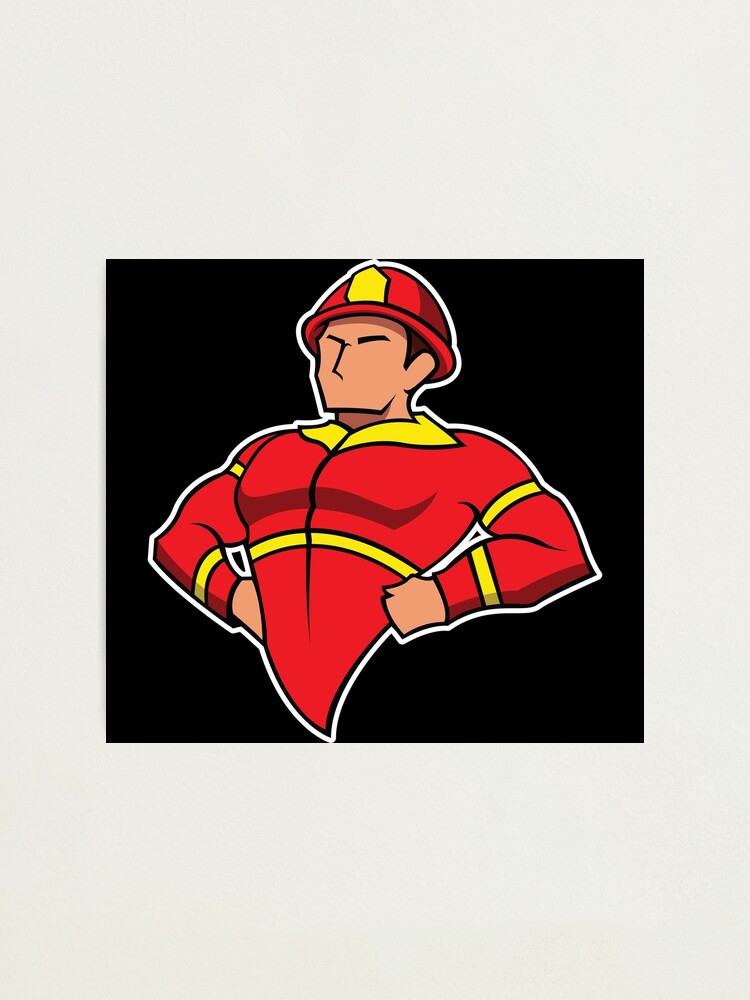 Super Hero Firefighters Red Line Fire Man" Photographic Print for Sale by  Bronby | Redbubble