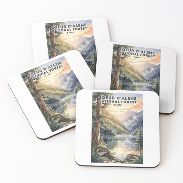 Item preview, Coeur d'Alene National Forest Idaho Vintage Watercolor Travel designed and sold by Teelogic.