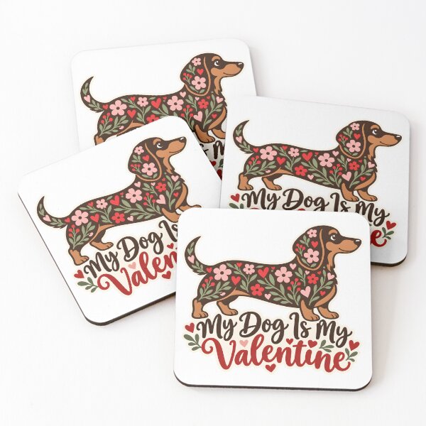 Item preview, My Dog Is My Valentine Floral Dachshund Dog Mom Valentine Gift designed and sold by victorsuarez.