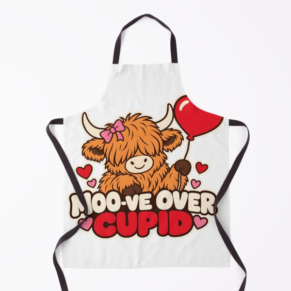 Item preview, Moo-ve Over Cupid Cute Highland Cow Valentine with Heart Balloon designed and sold by victorsuarez.