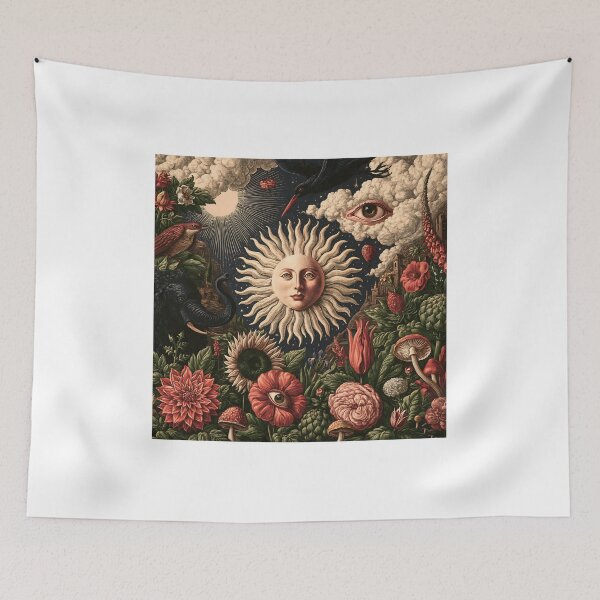 Item preview, Surreal Celestial Sun Psychedelic Garden Sticker designed and sold by Frenky Stickers.