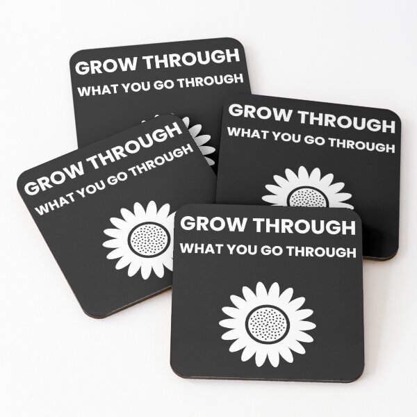 Item preview, Grow Through What You Go Through Sunflower Motivational Quote Inspirational Floral designed and sold by MAC Studio Wear.