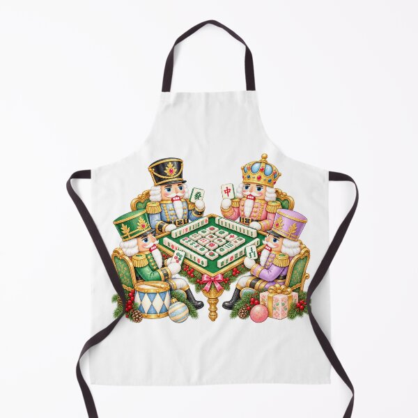Item preview, Christmas Nutcrackers Playing Mahjong Around Festive Table designed and sold by Chaya Reid.