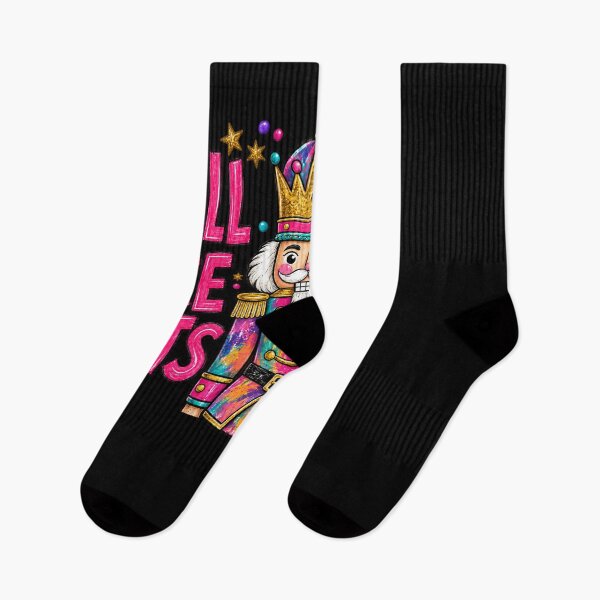 Item preview, Colorful Christmas Nutcracker with Pink Lettering designed and sold by Chaya Reid.