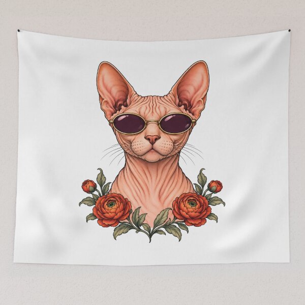 Item preview, Cool Sphynx Cat with Sunglasses Art designed and sold by Old's Cool Cat Studio.