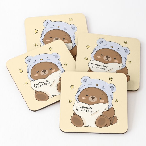 Item preview, Emotionally Tired Bear – Cute Sleepy Bear with Cozy Animal Hat designed and sold by chupichapa.