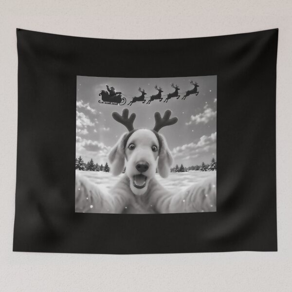 Item preview, Bedlington Terrier Selfie with Santa Christmas Dog designed and sold by VUNAPOTz.