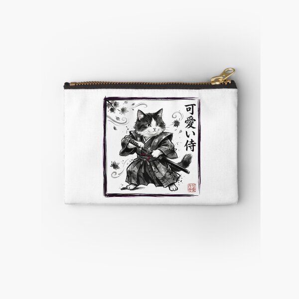 Item preview, Kawaii Samurai Cat Ink Art designed and sold by DariaDoodleArt.