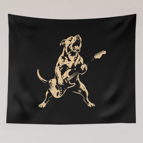 Item preview, Funny Pitbull Playing Guitar Star Rock and Roll Music Lovers designed and sold by VUNAPOTz.