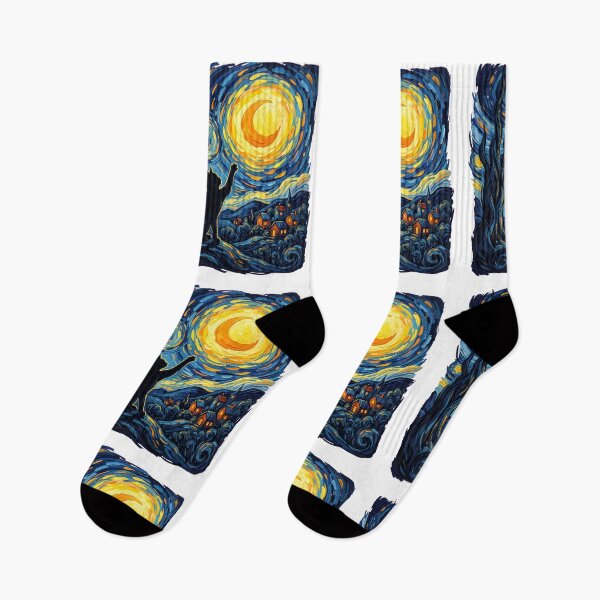 Item preview, Starry Night Cat Reaches Moon designed and sold by DariaDoodleArt.