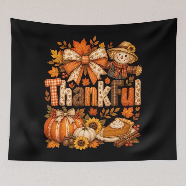 Item preview, Thankful Thanksgiving Fall Scarecrow Pumpkin Autumn Harvest  designed and sold by VUNAPOTz.