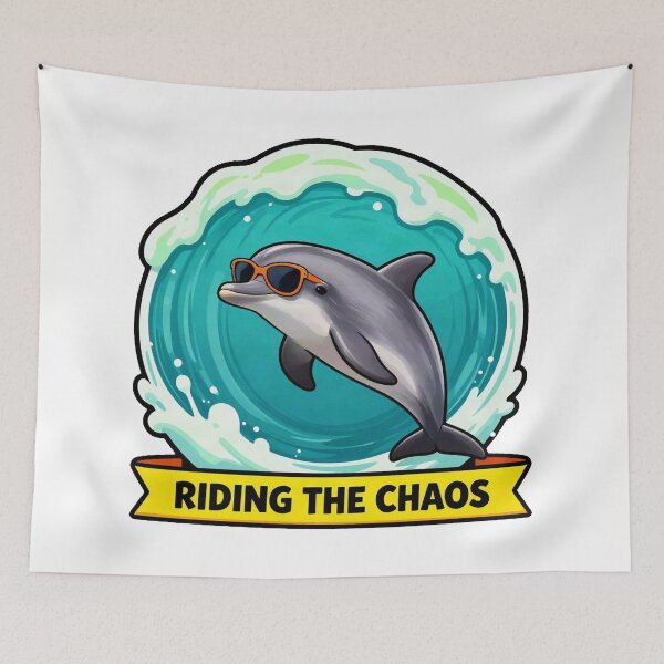 Item preview, Riding The Chaos - Dolphin Animal Gift designed and sold by Arc2020.