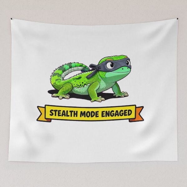 Item preview, Stealth Mode Engaged - Bold Neon Gecko Action designed and sold by Arc2020.