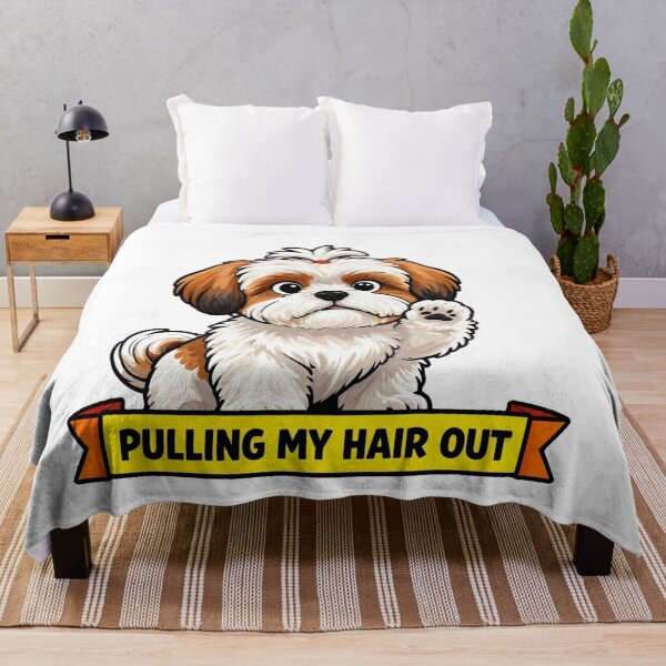 Item preview, Pulling My Hair Out - Funny ADHD Shih Tzu Dog Meme designed and sold by Arc2020.