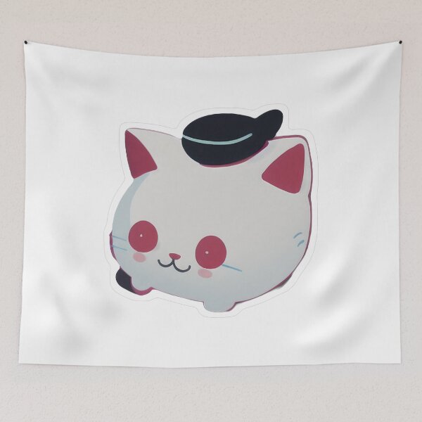 Item preview, Cute White Cat Beret Christmas designed and sold by For-Cat Studio.