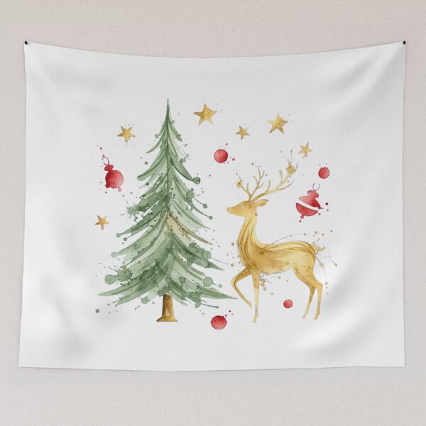 Item preview, Pine tree and reindeer designed and sold by ZeusGallery.