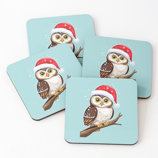 Item preview, Christmas Owl in a Red Hat Perched on its Branch designed and sold by LV-creator.
